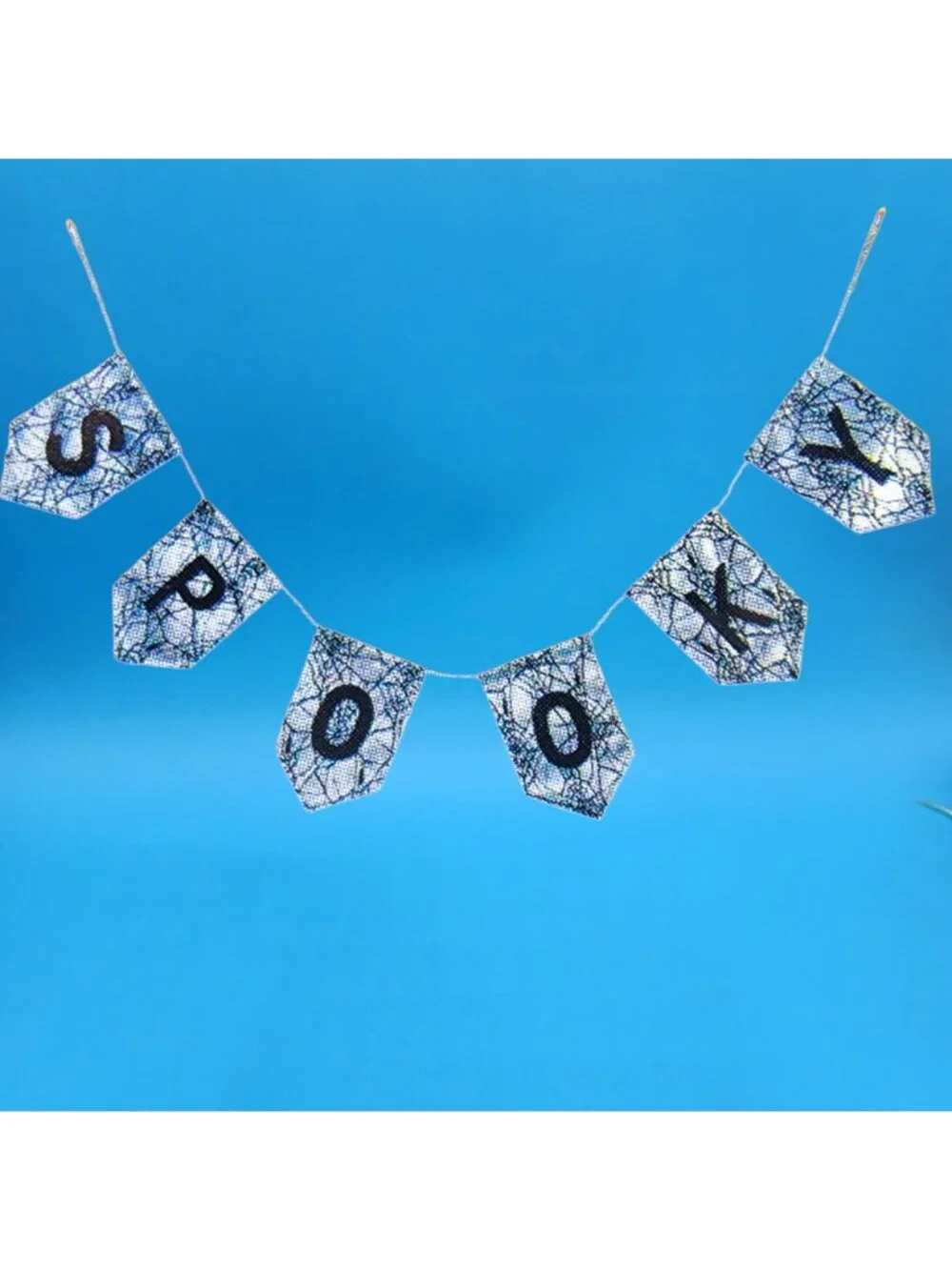 Spooky Garland Halloween Black Spider Web Design Doorway Bunting Banner 6 Ft